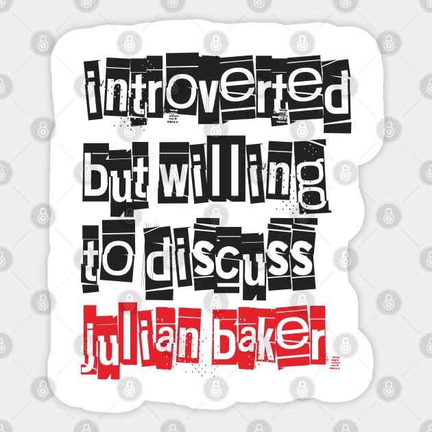 Introverted & Music-Julian Baker Sticker by CreatenewARTees